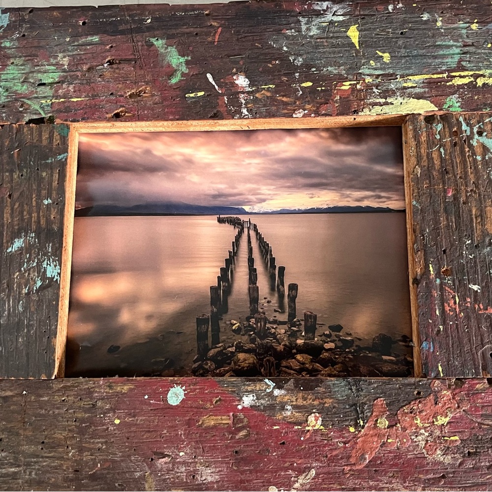 Unique Vintage Rustic Wood Frame.